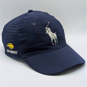 POLO Ralph Lauren US OPEN Tennis Hat Big Pony Adjustable Strap Lightweight Blue